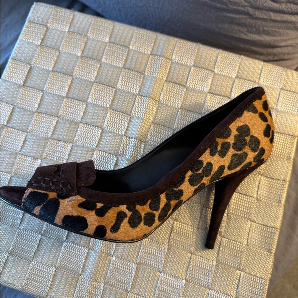 Ralph Lauren Leopard Print Brown Heels